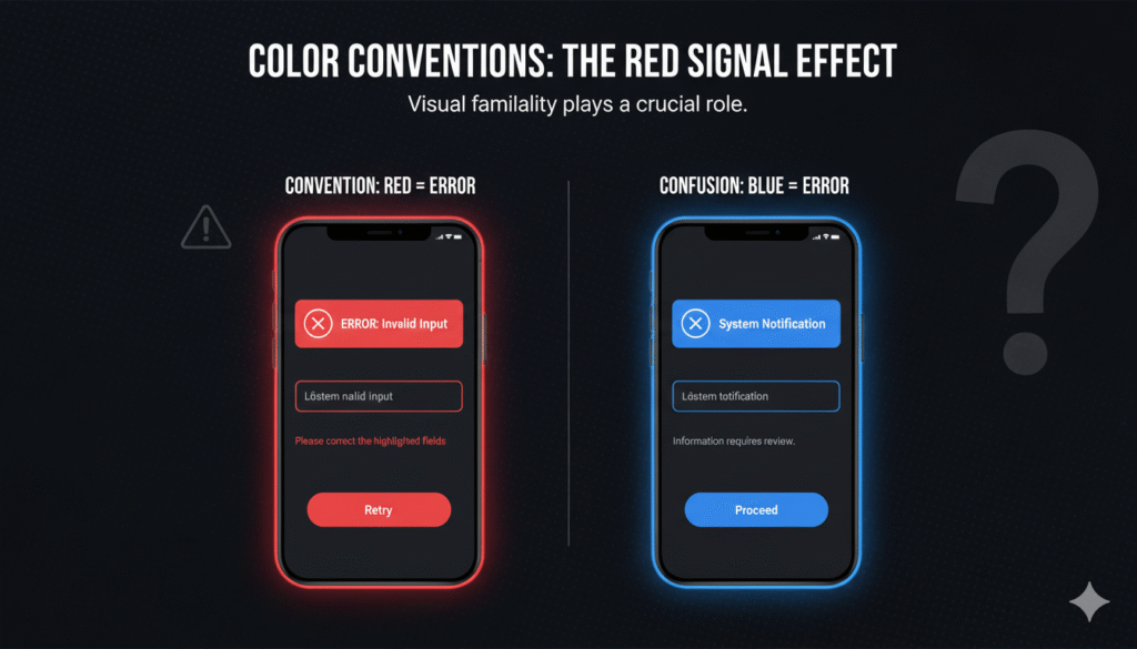 Color Conventions: The Red Signal Effect